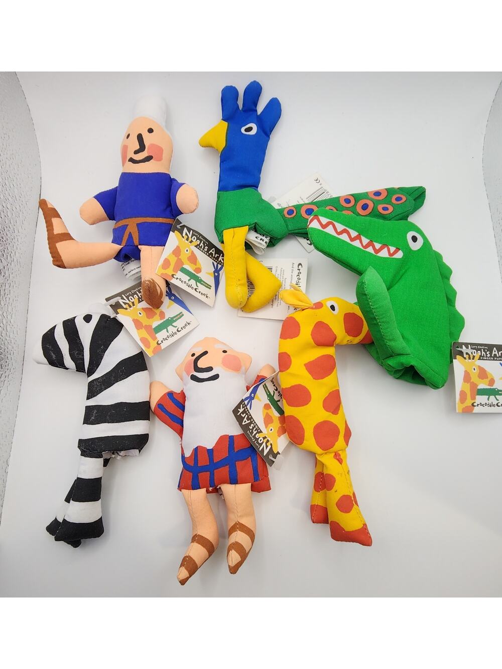 Crocodile Creek Lucy Cousins Noah's Ark Finger Puppets Lot of 6 with Tags